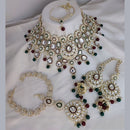 Sai Fashion Gold Plated Kundan Stone Semi Bridal Necklace Set