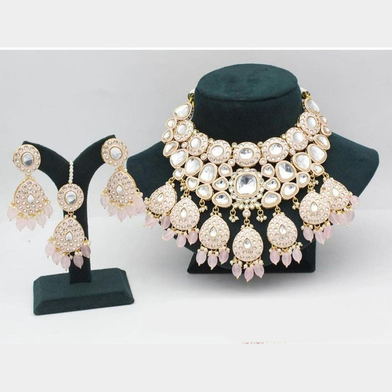 Sai Fashion Gold Plated Kundan And Beads Necklace Set