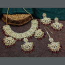 Sai Fashion Gold Plated Kundan Stone Pearl And Beads Necklace Set