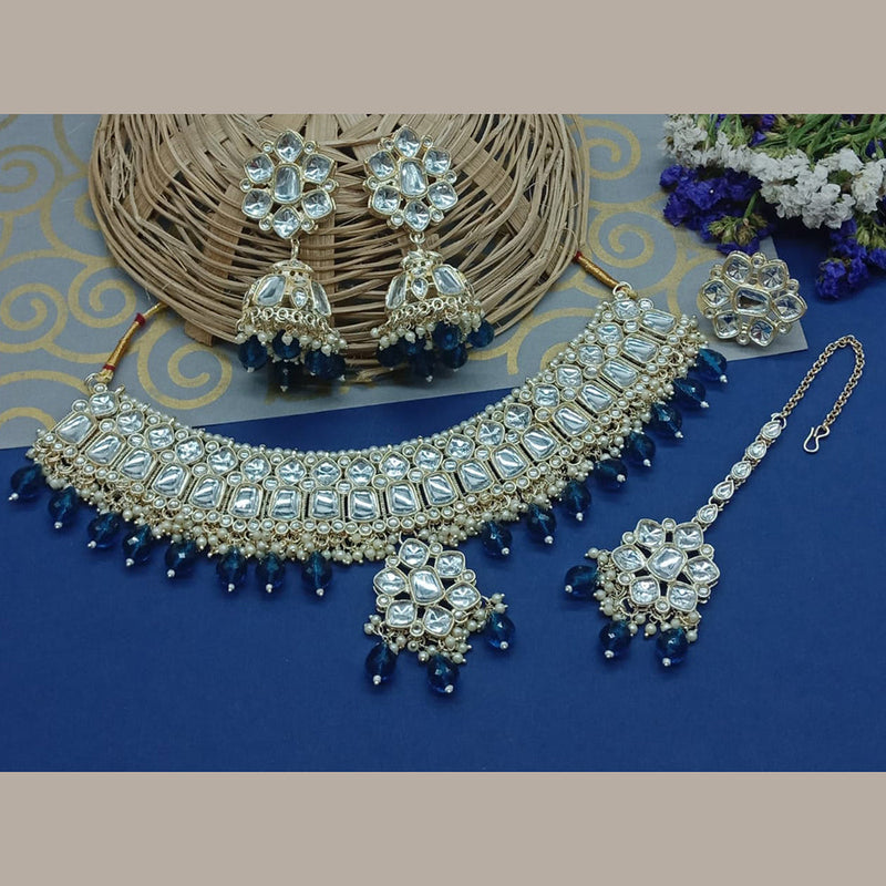 Sai Fashion Gold Plated Kundan Stone Choker Necklace Set