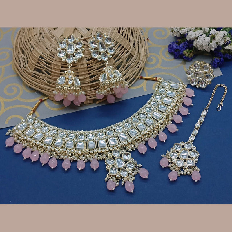 Sai Fashion Gold Plated Kundan Stone Choker Necklace Set