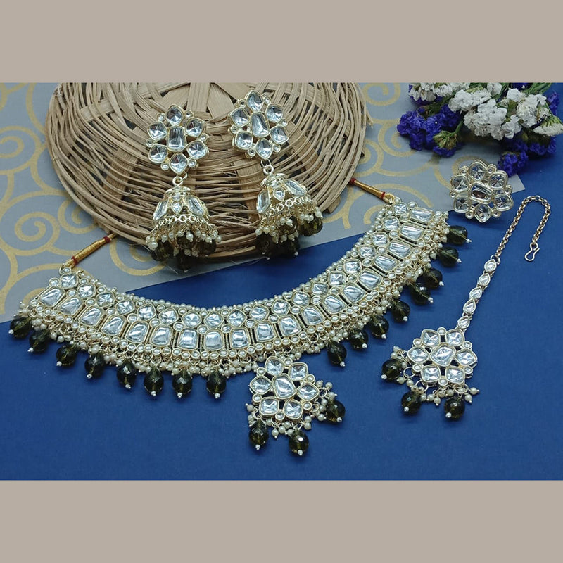 Sai Fashion Gold Plated Kundan Stone Choker Necklace Set