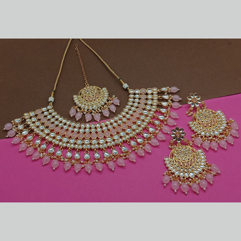 Sai Fashion Gold Plated Kundan Stone Necklace Set