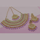 Sai Fashion Gold Plated Kundan Stone Necklace Set