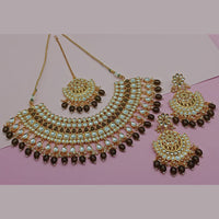 Sai Fashion Gold Plated Kundan Stone Necklace Set