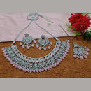 Sai Fashion  Silver Plated  Crystal Stone And Beads Necklace Set