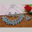 Sai Fashion  Silver Plated  Crystal Stone And Beads Necklace Set