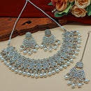 Sai Fashion Silver Plated Crystal Stone And Beads Necklace Set