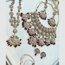 Sai Fashion Gold Plated Kundan Stone And Beads Meenakari Necklace Set
