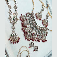 Sai Fashion Gold Plated Kundan Stone And Beads Meenakari Necklace Set