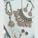 Sai Fashion Gold Plated Kundan Stone And Beads Meenakari Necklace Set