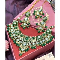 Sai Fashion Gold Plated Kundan Stone And Beads Necklace Set
