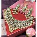Sai Fashion Gold Plated Kundan Stone And Beads Necklace Set