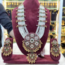 Sai Fashion Gold Plated Traditional Kundan & Pearl Long Necklace Set