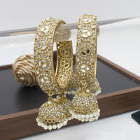 Sai Fashion Gold Plated Austrian Stone And Mirror Bangles Set