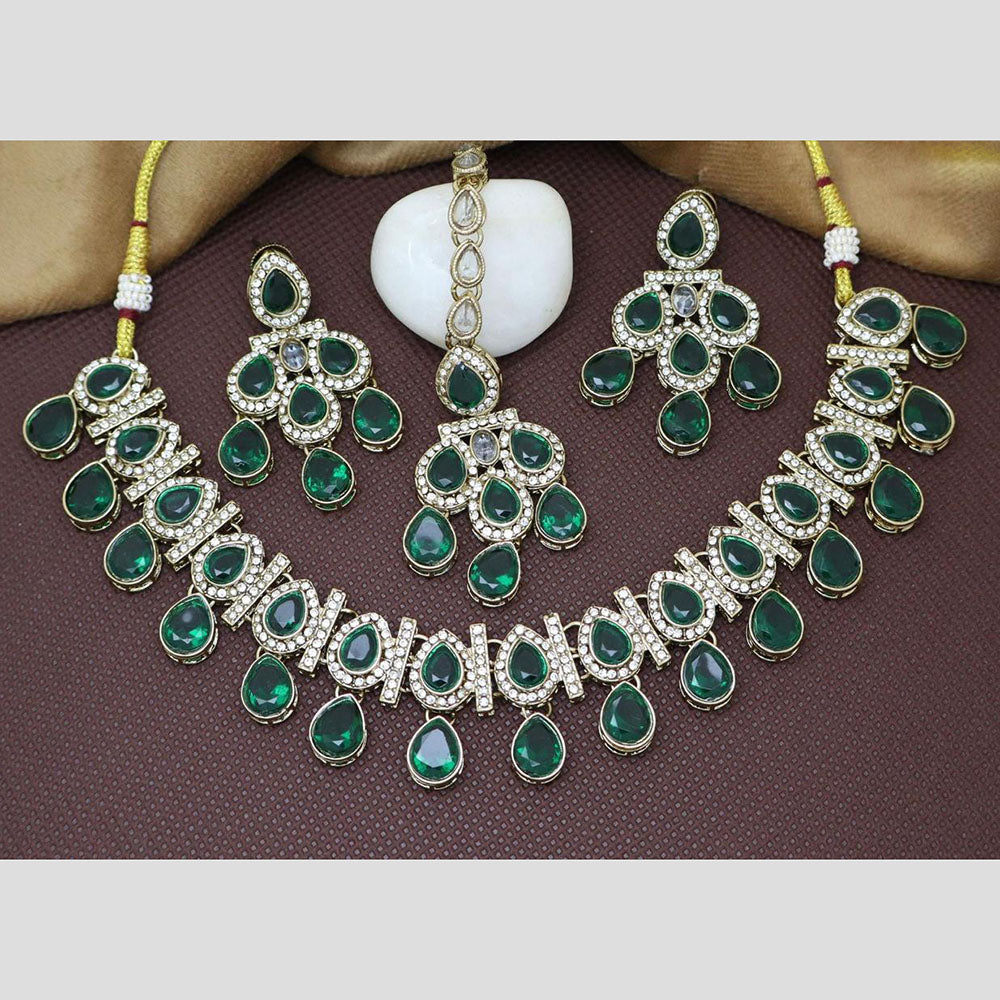 Sai Fashion Gold Plated Crystal Necklace Set