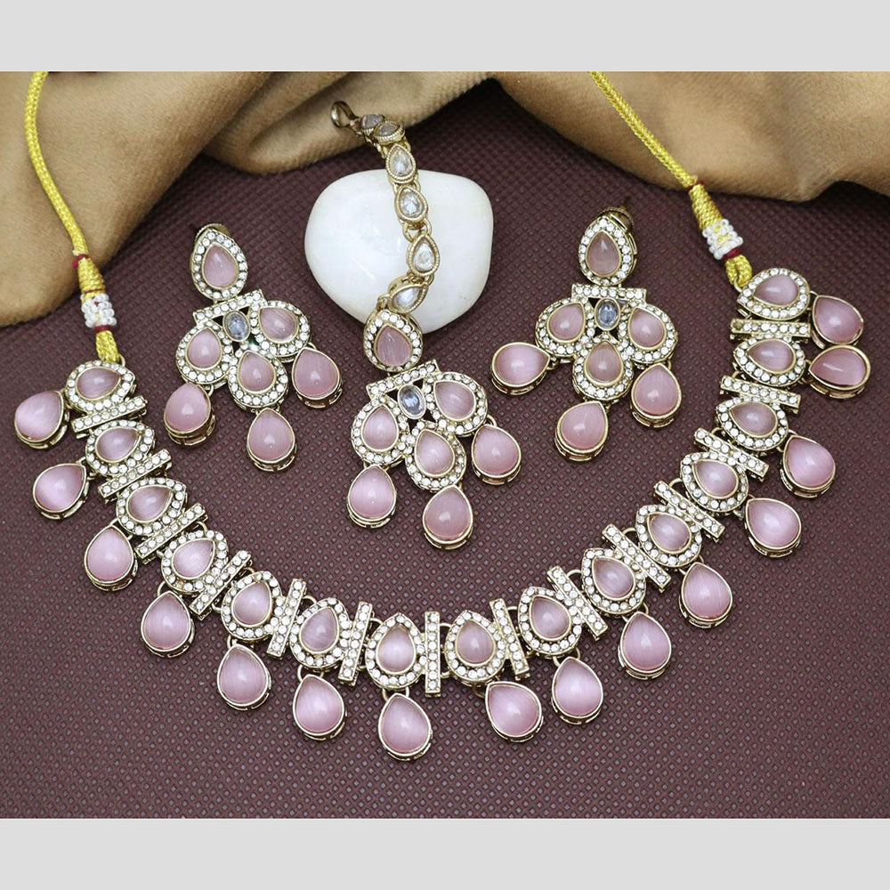 Sai Fashion Gold Plated Crystal Necklace Set