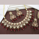 Sai Fashion  Gold Plated Crystal Stone And Beads Necklace Set