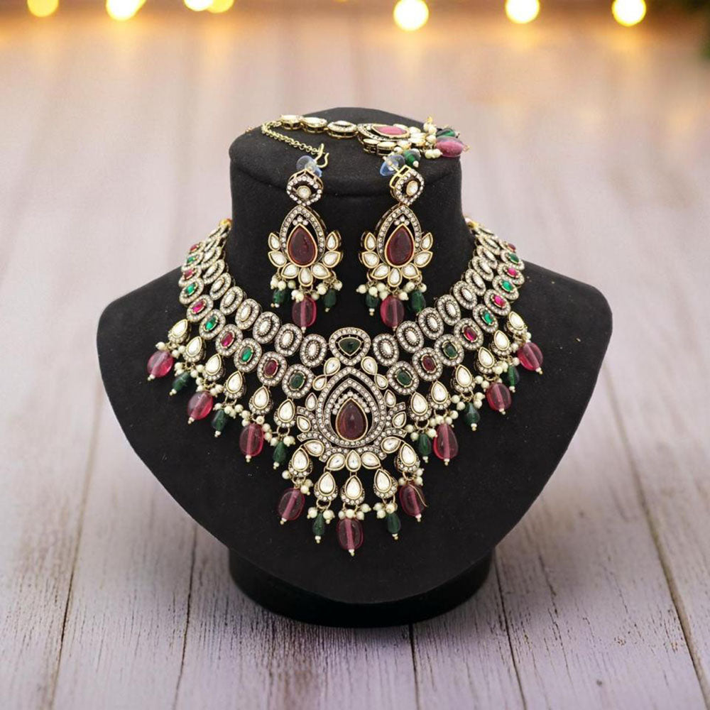Sai Fashion Pota And KundanTraditional Festival Jewellery Necklace Set