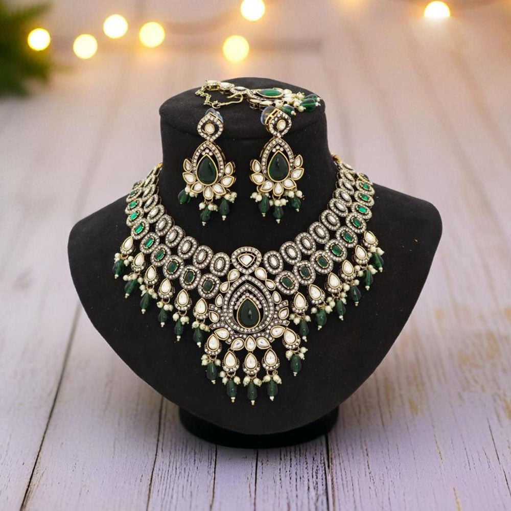 Sai Fashion Pota And KundanTraditional Festival Jewellery Necklace Set