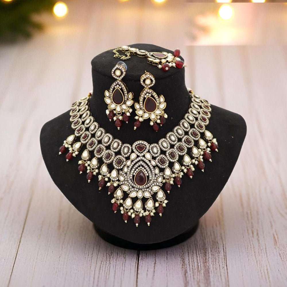 Sai Fashion Pota And KundanTraditional Festival Jewellery Necklace Set