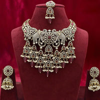 Sai Fashion Antique Look Pota Pearls And Austrian Stone Beaded Necklace Set