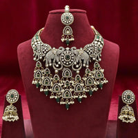 Sai Fashion Antique Look Pota Pearls And Austrian Stone Beaded Necklace Set