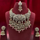 Sai Fashion Antique Look Pota Pearls And Austrian Stone Beaded Necklace Set