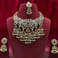 Sai Fashion Antique Look Pota Pearls And Austrian Stone Beaded Necklace Set