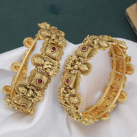 Sai Fashion Elegant Pota Stone And Temple Design Openable Bangles Set