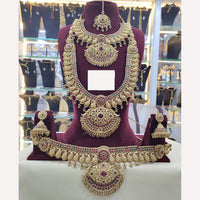 Sai Fashion Bharatnatyam Style Pota Stone Combo Set South Indian Jewellery For Classical And Festive  Wear