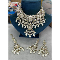 Sai Fashion Designer Pota Stone Pearl And Beads Necklace Set