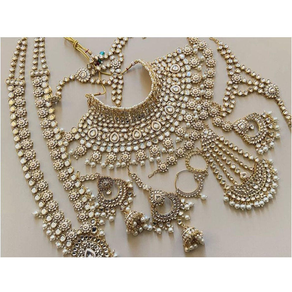 Sai Fashion Stylish Kundan Pearl And Beads Bridal Jewellery Set