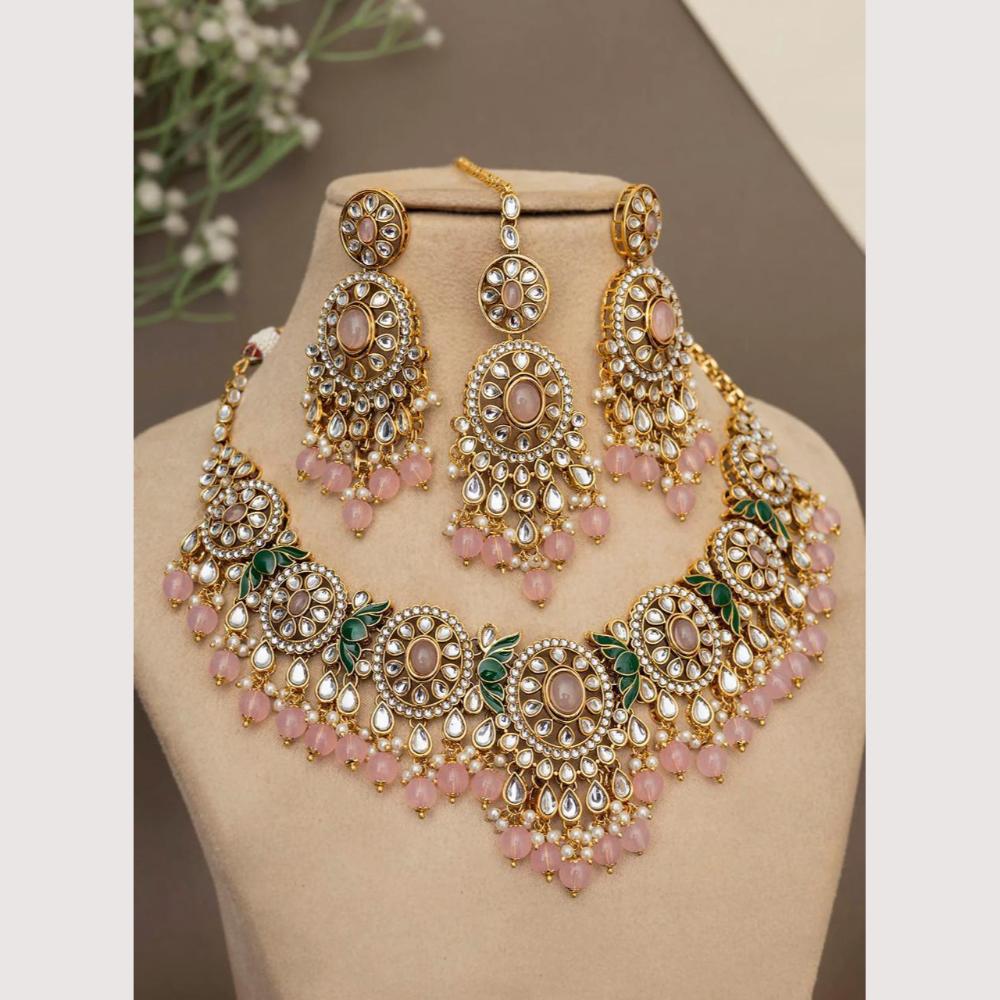 Sai Fashion Designer Kundan Stone And Beads Necklace Set