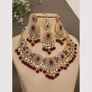 Sai Fashion Designer Kundan Stone And Beads Necklace Set