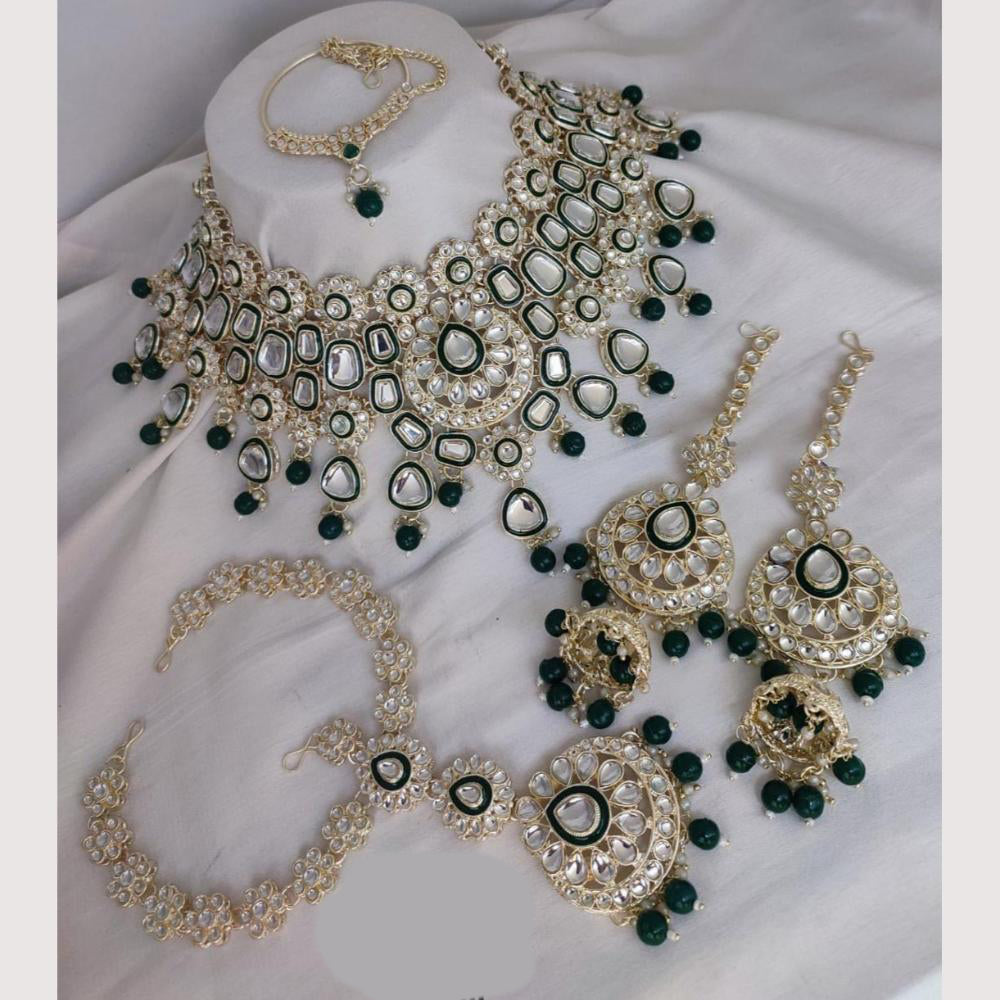 Sai Fashion Designer Kundan And Beads Semi-Bridal Necklace Set