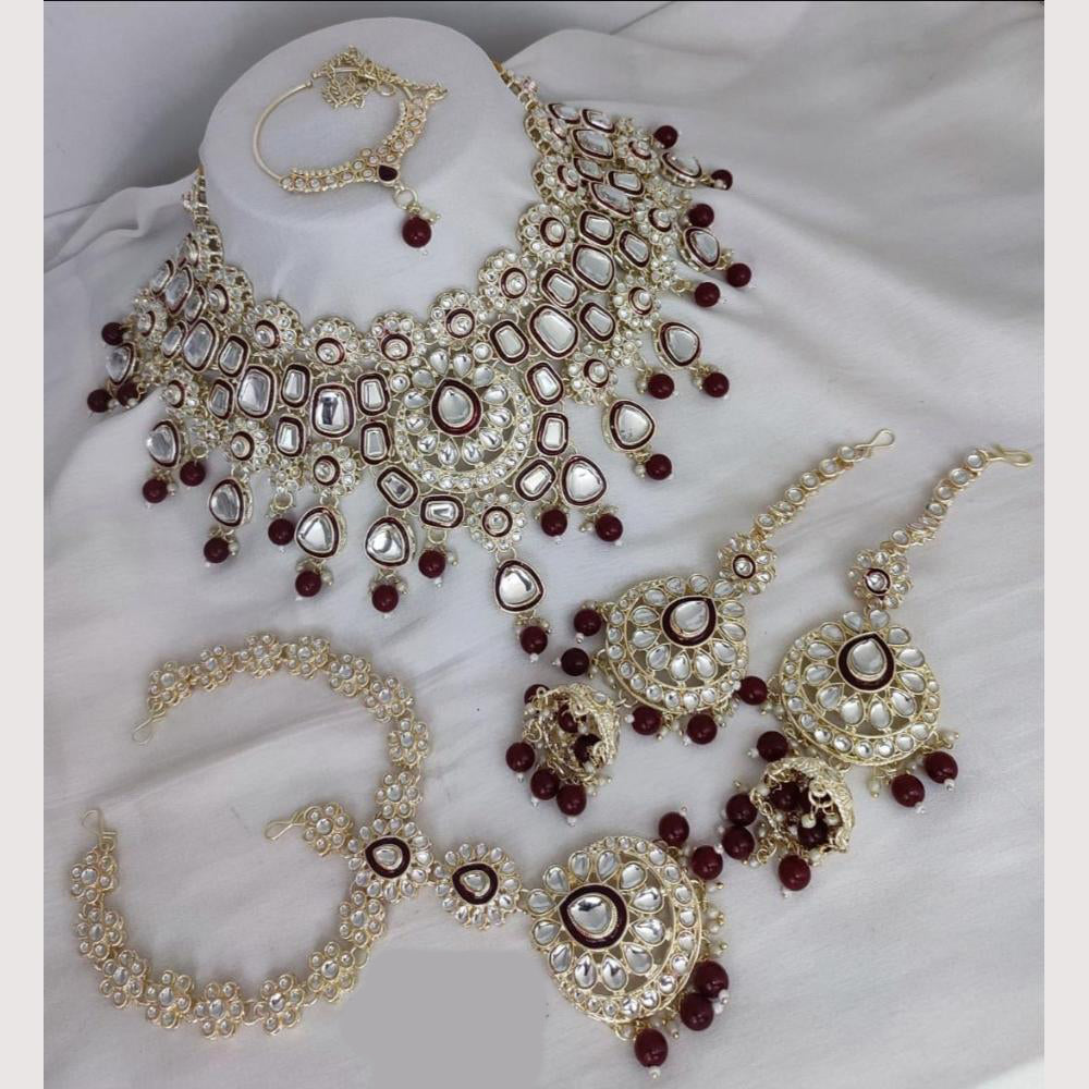 Sai Fashion Designer Kundan And Beads Semi-Bridal Necklace Set