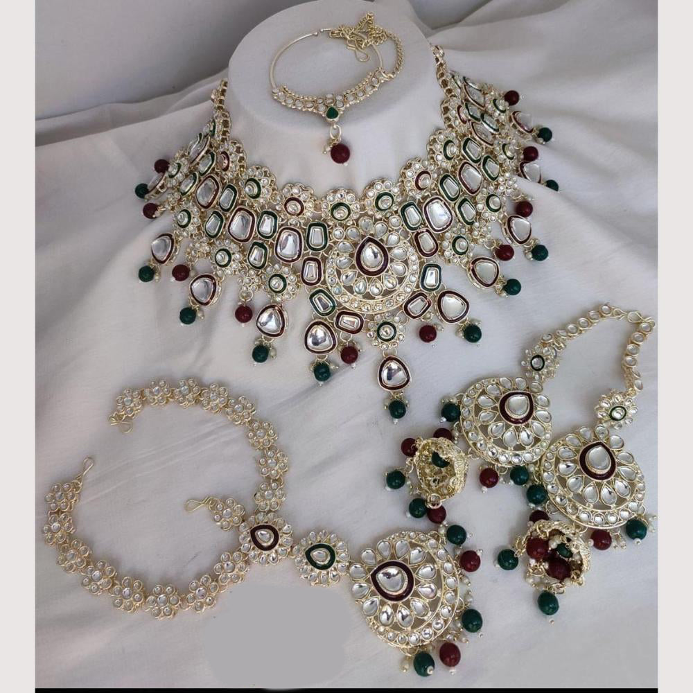 Sai Fashion Designer Kundan And Beads Semi-Bridal Necklace Set