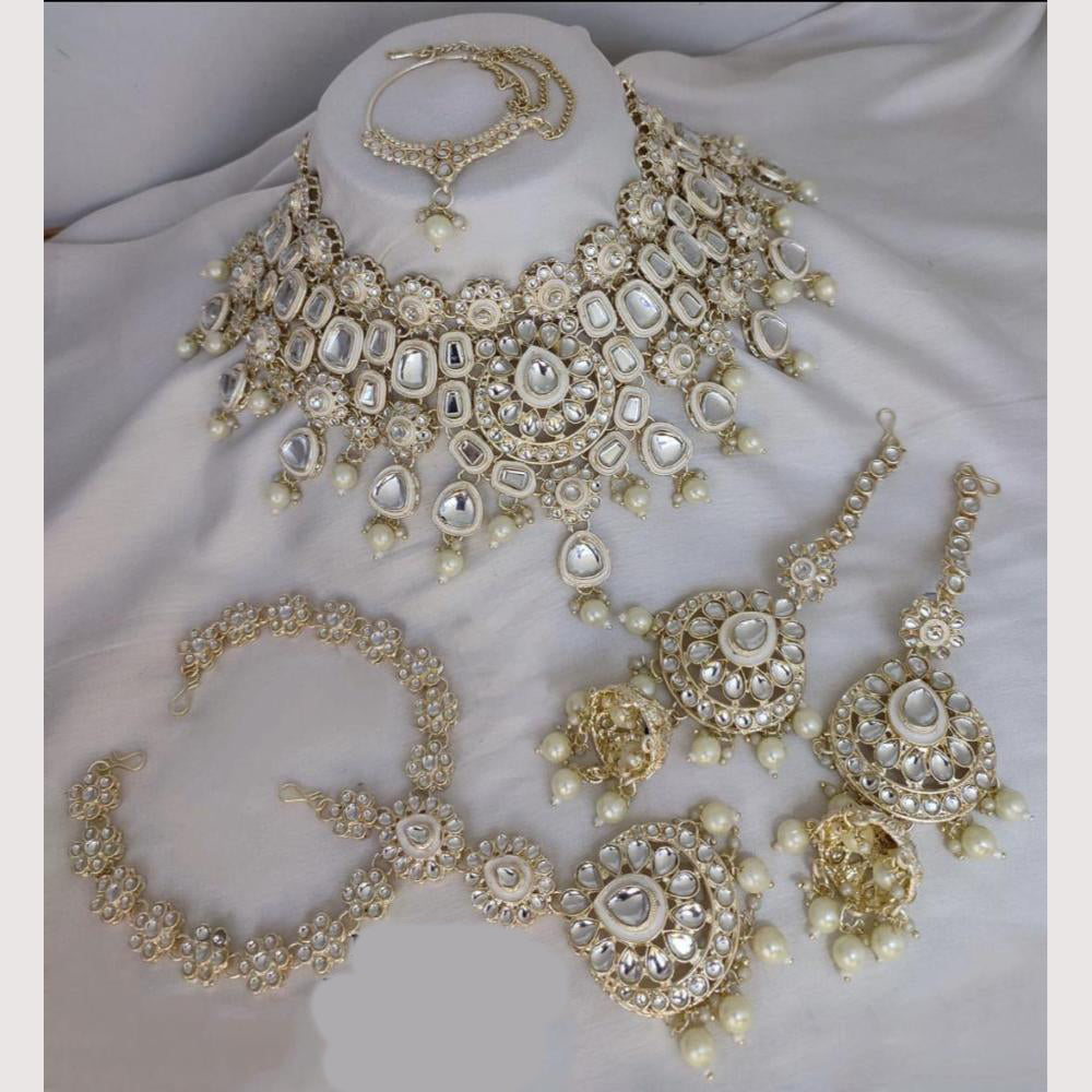 Sai Fashion Designer Kundan And Beads Semi-Bridal Necklace Set