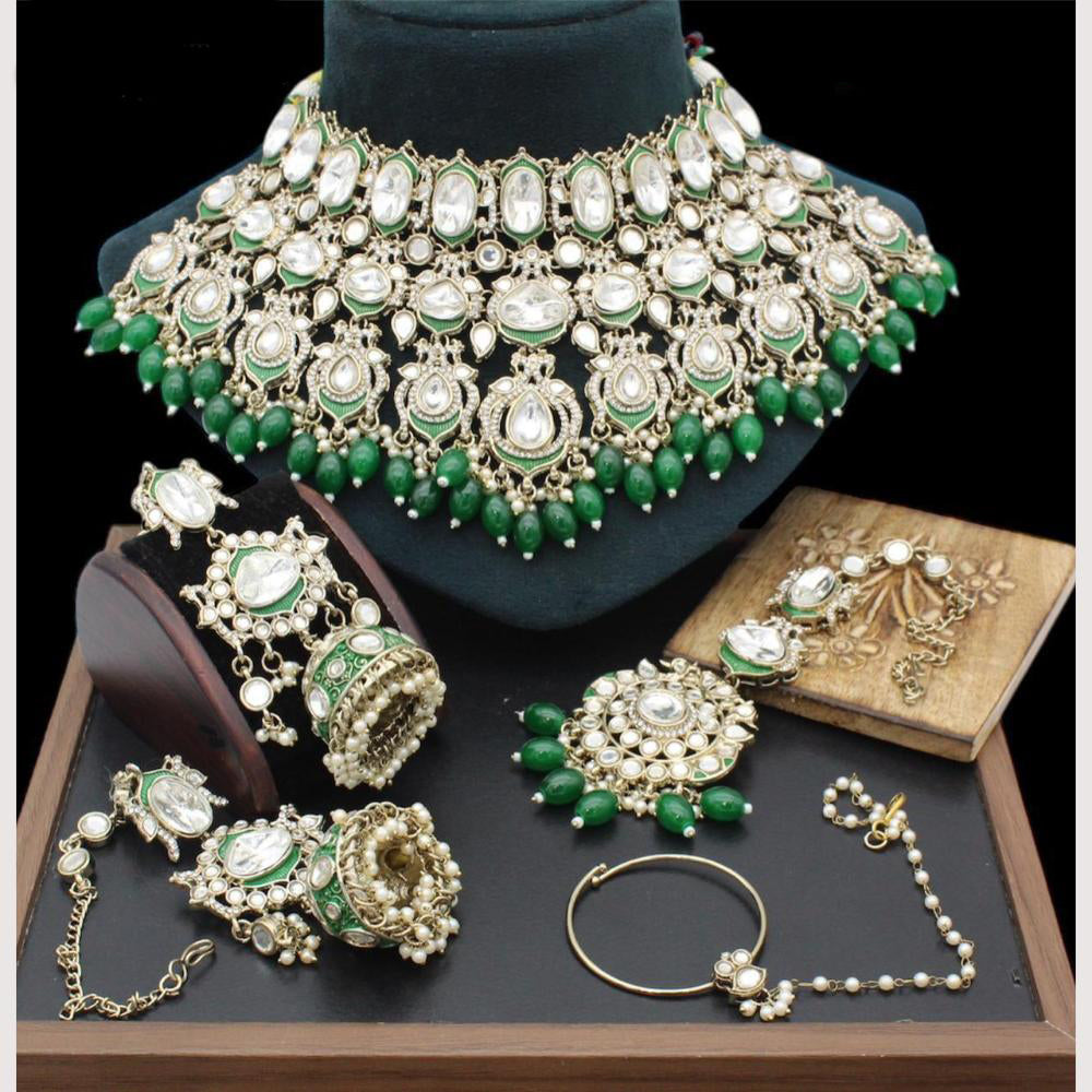 Sai Fashion Designer Kundan And Beads Semi-Bridal Necklace Set