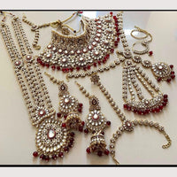 Sai Fashion Regal Kundan Stone And Beads Bridal Set