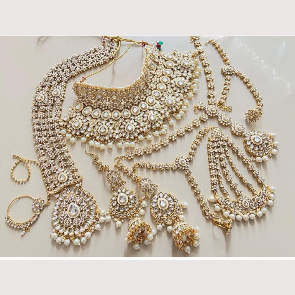 Sai Fashion Regal Kundan Stone And Beads Bridal Set