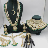 Sai Fashion Regal Kundan Stone And Beads Bridal Jewellery Set