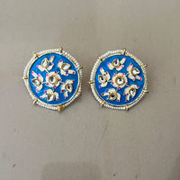Sai Fashion Fashionable Kundan Stone and Meenakari Studs Earrings