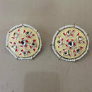 Sai Fashion Fashionable Kundan Stone and Meenakari Studs Earrings