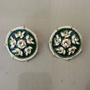 Sai Fashion Fashionable Kundan Stone and Meenakari Studs Earrings