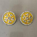 Sai Fashion Fashionable Kundan Stone and Meenakari Studs Earrings