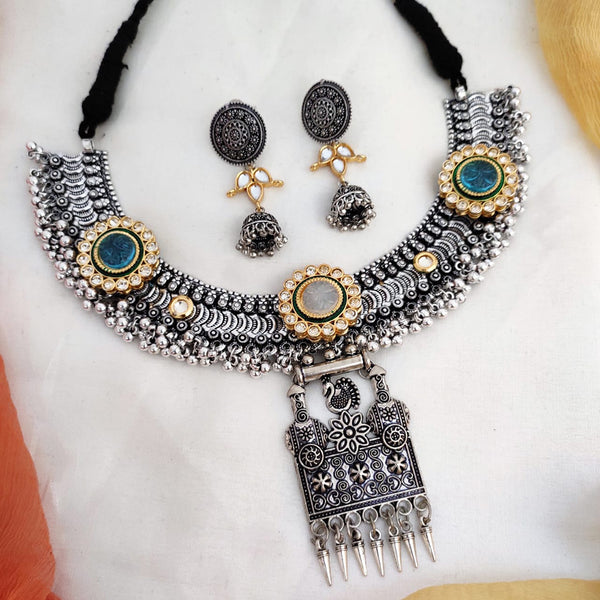Vaamika Silver Plated Necklace Set