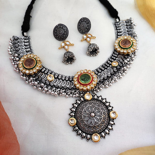 Vaamika Silver Plated Necklace Set