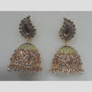 Infinity Jewels Gold Plated Crystal Stone And Meenakari Jhumki Earrings